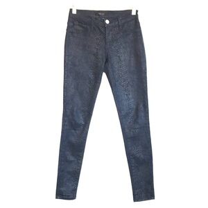 Kancan Jeans black skinny snakeskin low rise stretchy jegging jeans size 1